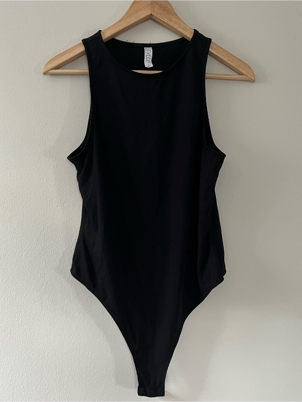STYLUS Black Womens One-Piece Bodysuit